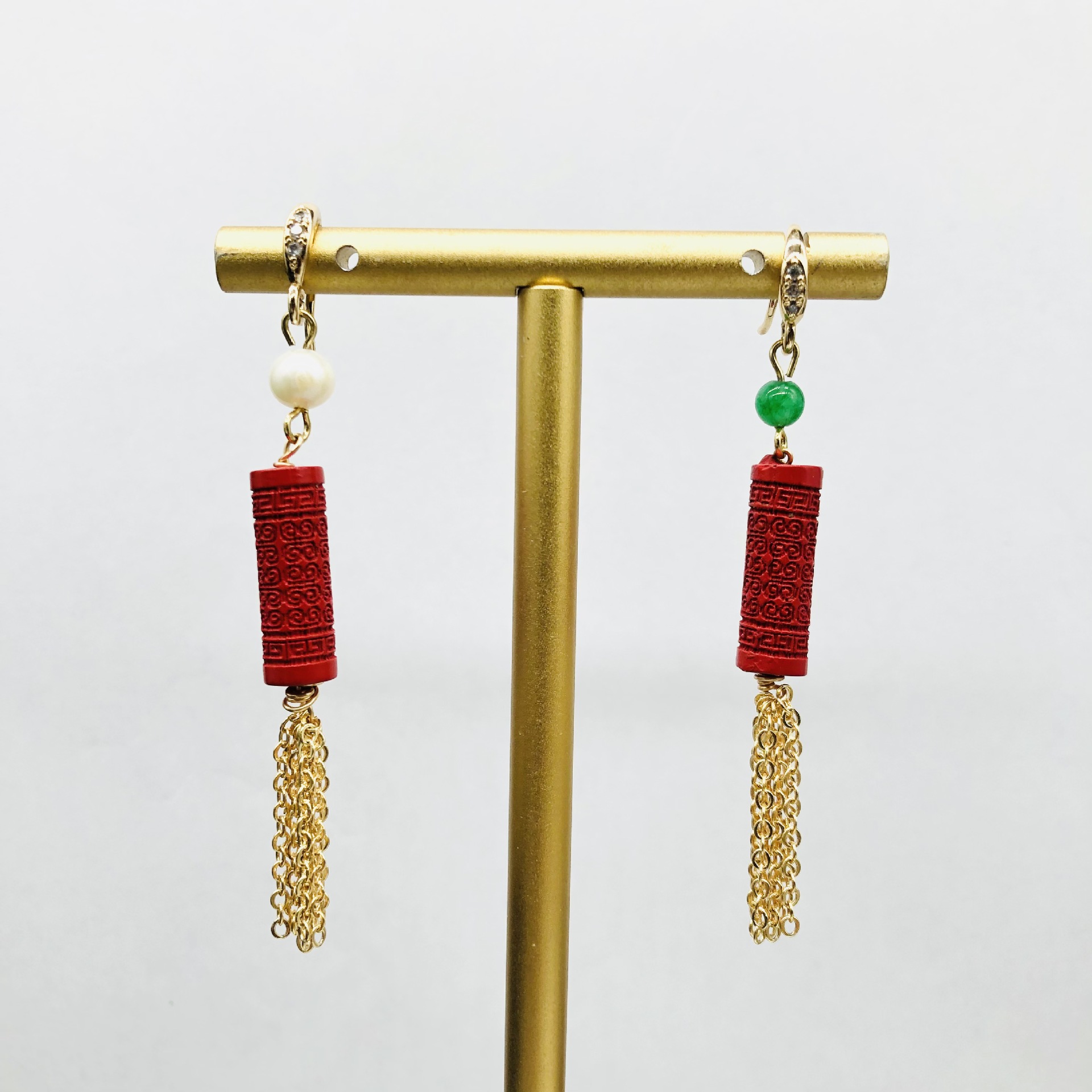 Women'S Accessories Manufacturers - Kolczyki z cynobrem AB, oryginalne, retro,