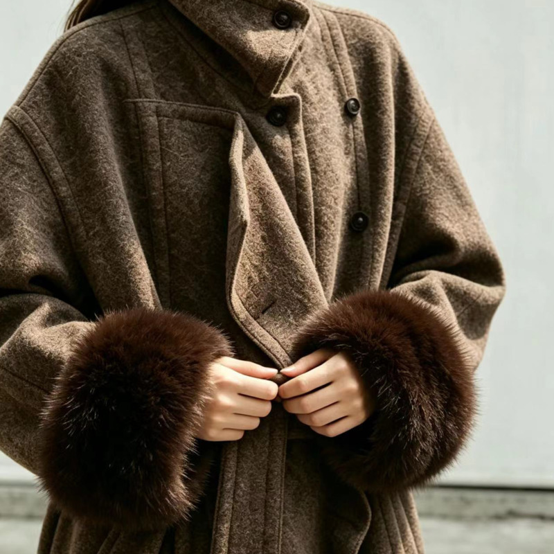 Women'S Winter Accessories Set - Damskie ocieplacze na ręce z futra