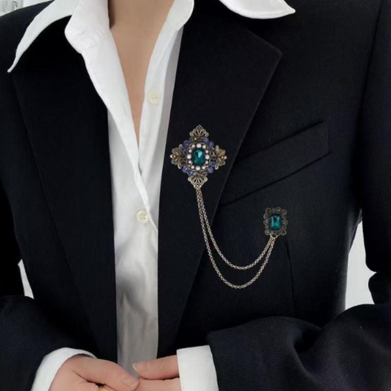 Eleganckie, kwadratowe broszki – Women'S Accessories For Suit recenzja i cena