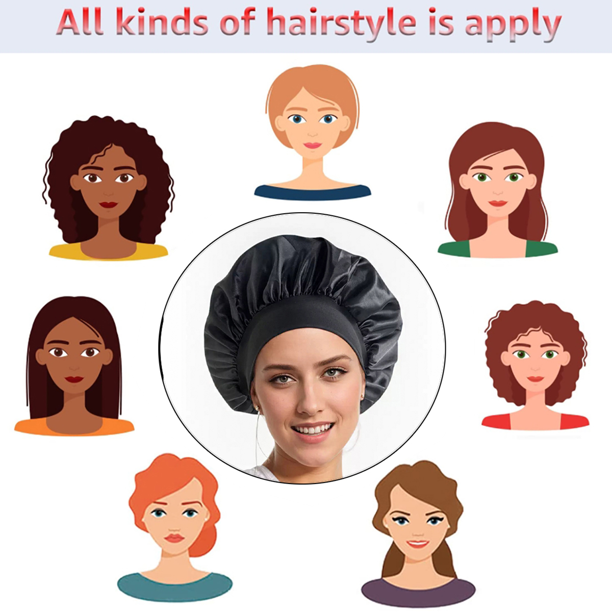 3 szt. satynowych czepków nocn – Hair Band Elastic recenzja i cena