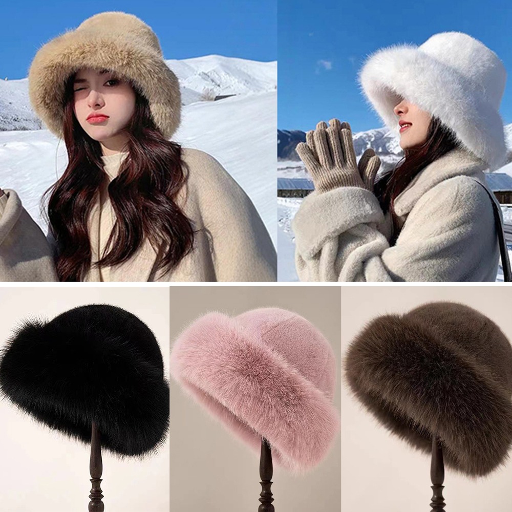 Nowy ciepły puszysty futrzany  – Women'S Winter Accessories Set recenzja i cena